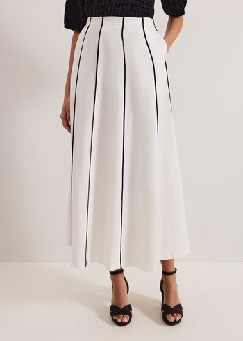 Phase Eight Rhoden Linen Skirts White Canada | FYDPMJ-726